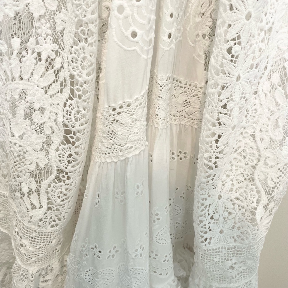Antica Sartoria Positano lace V neck Italian countryside dress - Italy import - Picture 9 of 16